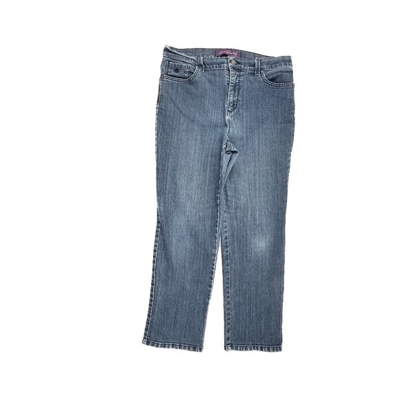 Gloria Vanderbilt Amanda Straight Leg Women's size 12P Dark Blue Denim Jeans - Picture 1 of 4